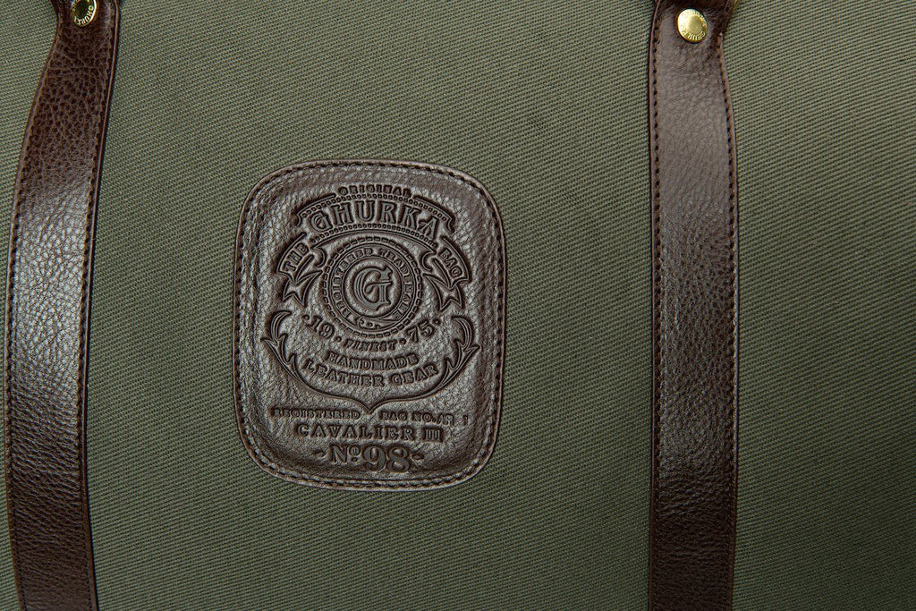 Cavalier III No. 98 Duffel Bag in Twill and Vintage Leather