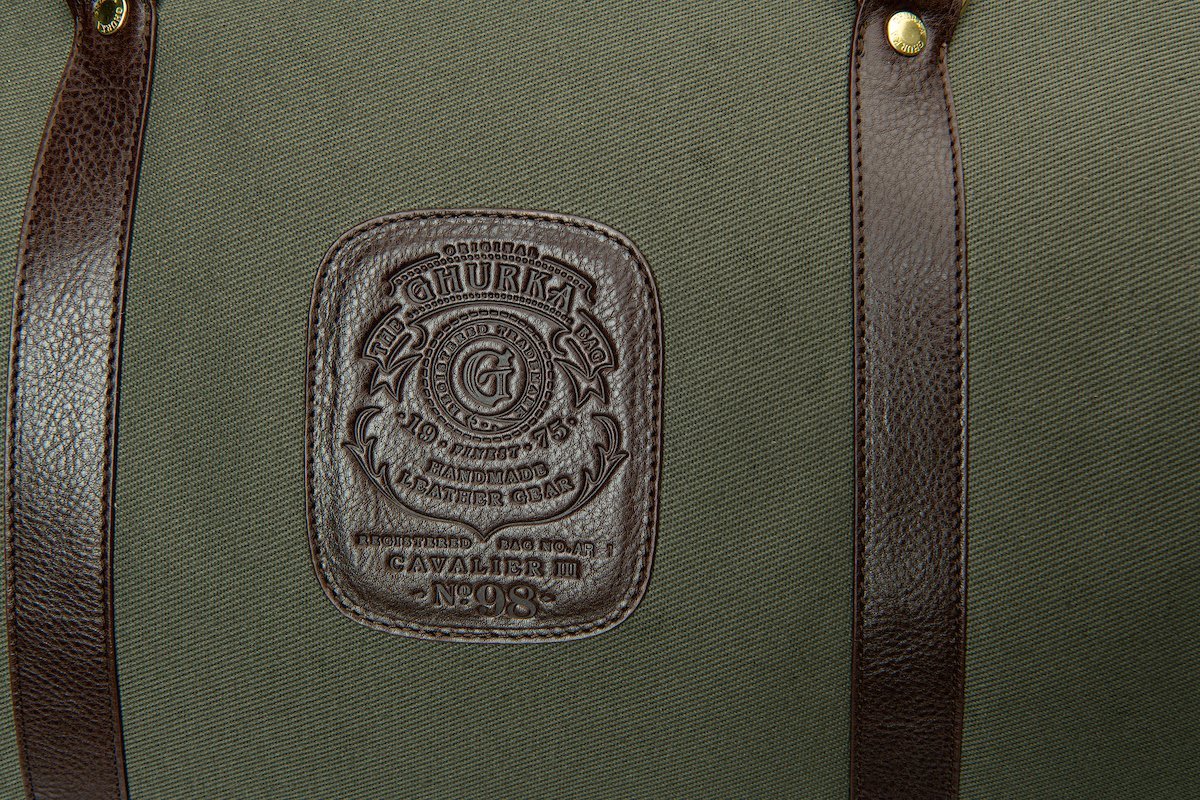 Cavalier III No. 98 Duffel Bag in Twill and Vintage Leather
