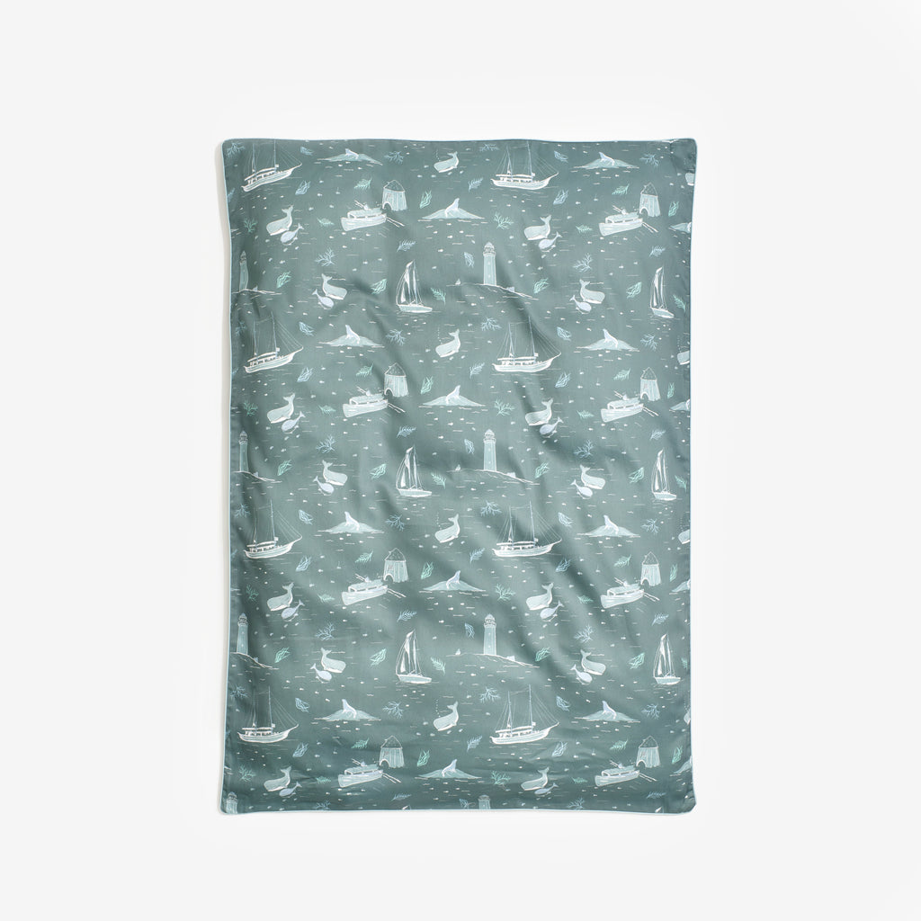 Never Stop Exploring Baby Duvet in Sea