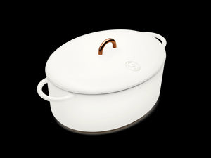 Enameled cast-iron Dutch oven in salt white - main