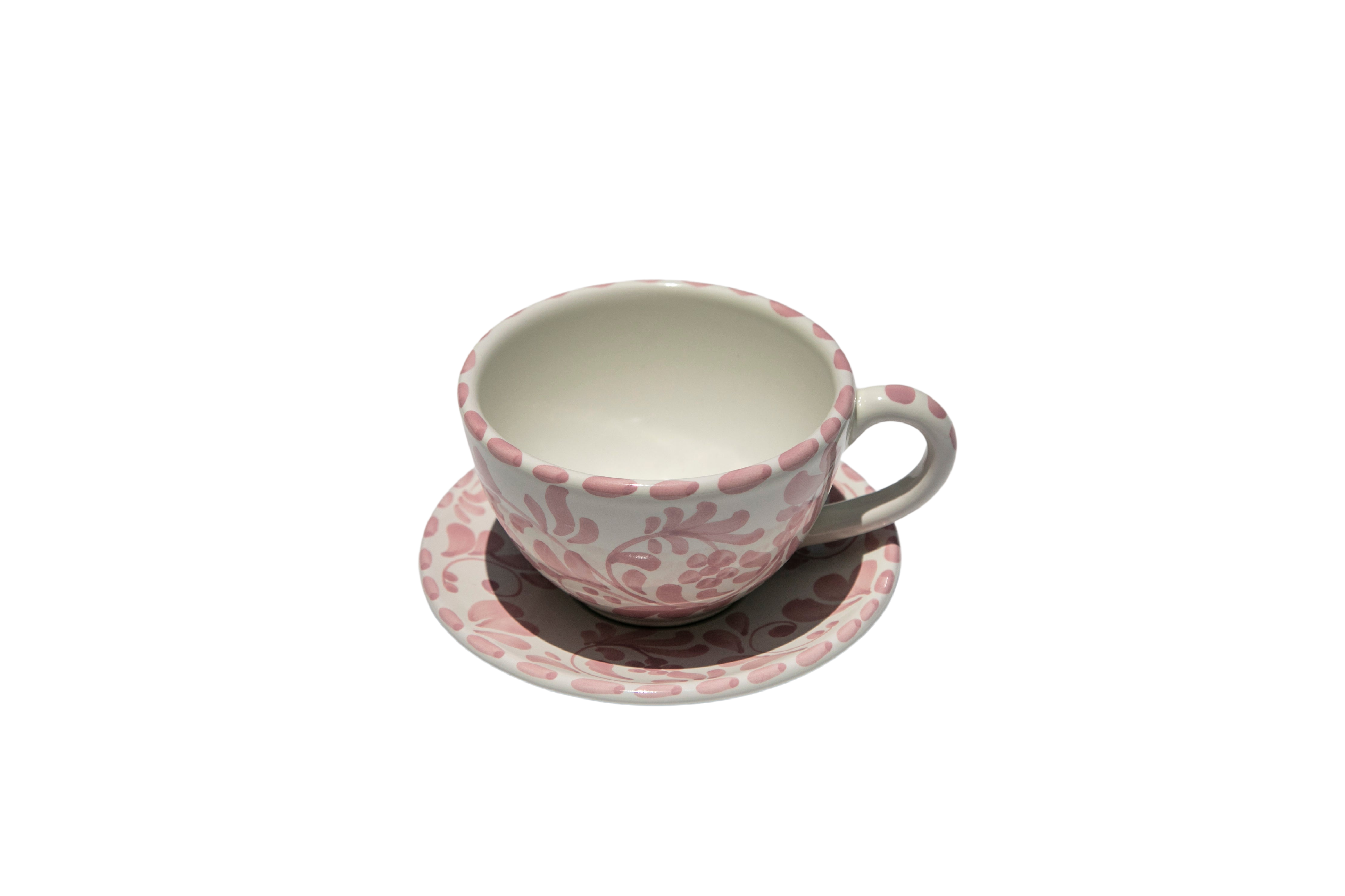 Coffee Cup with Saucer in Rosa