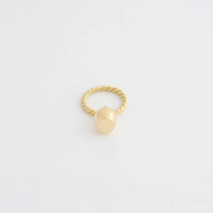 Gold Ring & Plain Lune Charm Ring