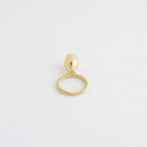 Gold Ring & Plain Lune Charm Ring