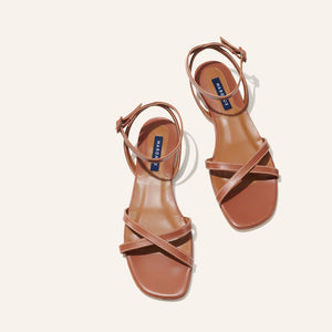 The Flat Sandal in Saddle Calf