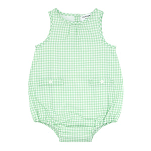 Baby Boy's Palm Gingham Bubble Romper