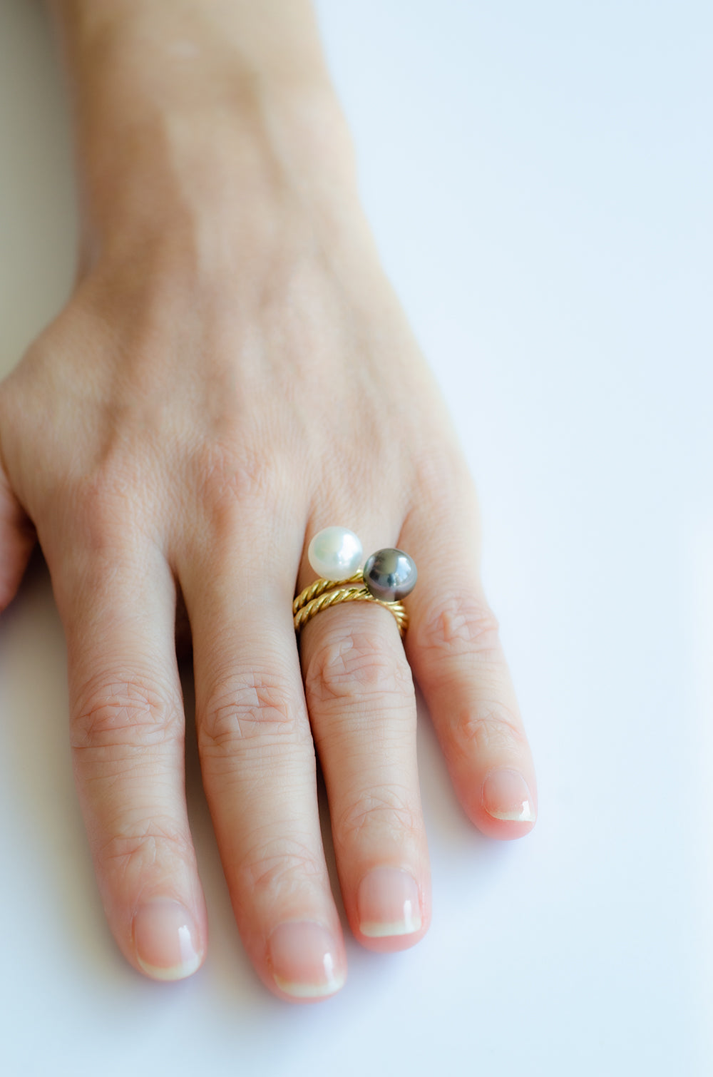 Akoya Pearl Gold Twisted Ring