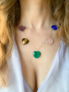 Multi Gem Heart Necklace