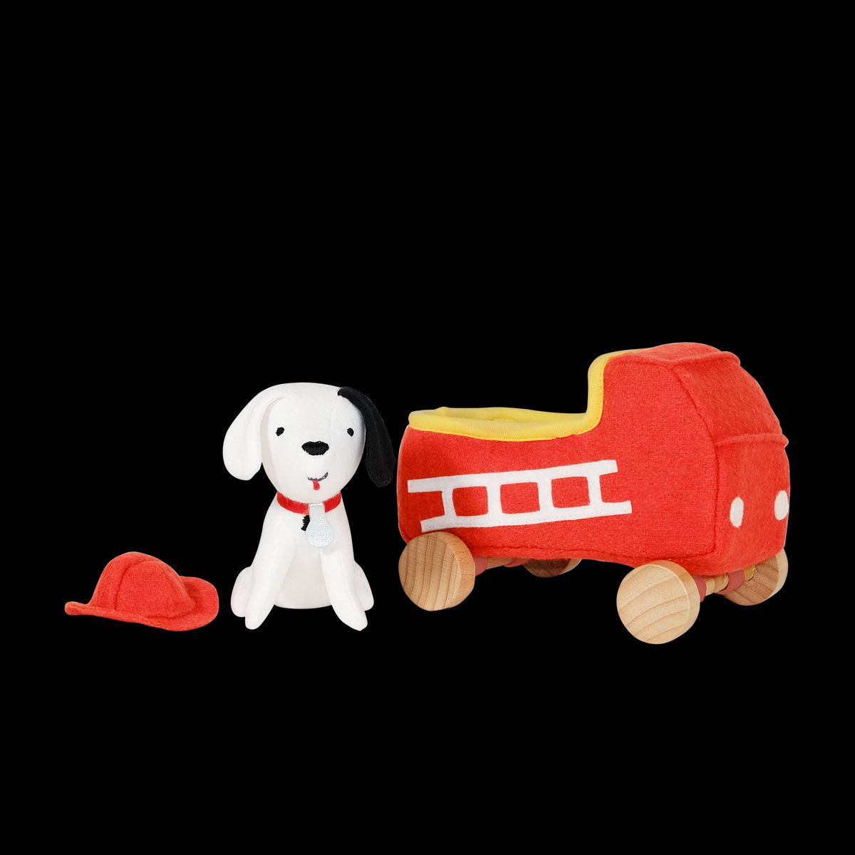 Olli Ella Holdie Dog-Go fire chief dog driver and car side by side