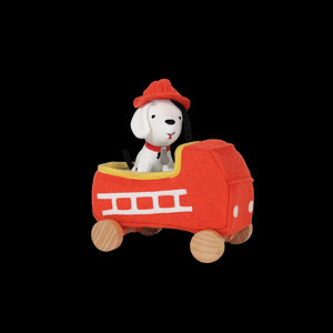 Olli Ella Holdie Dog-Go fire chief dog driver and car with side view