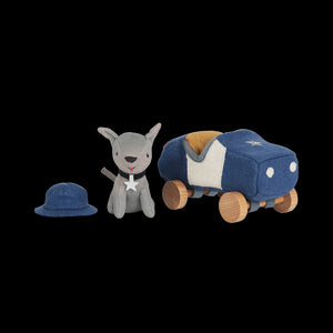 Olli Ella Holdie Dog-Go officer police car and dog driver side by side