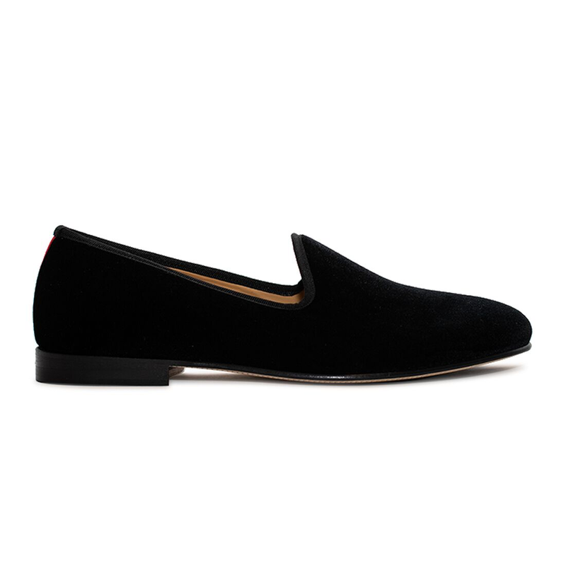 Men's Black Velvet Slipper II