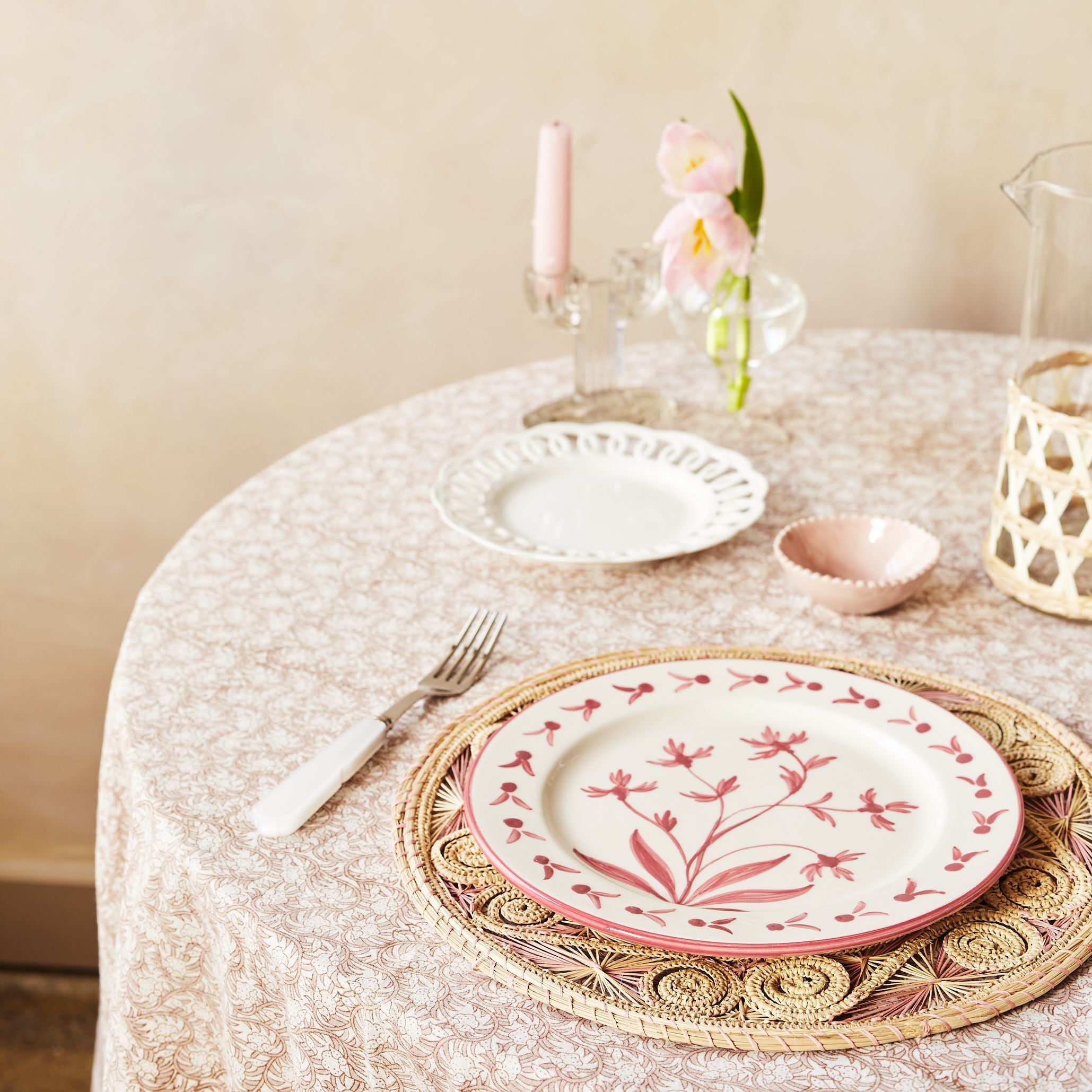 Pink Rosebud Tablecloth