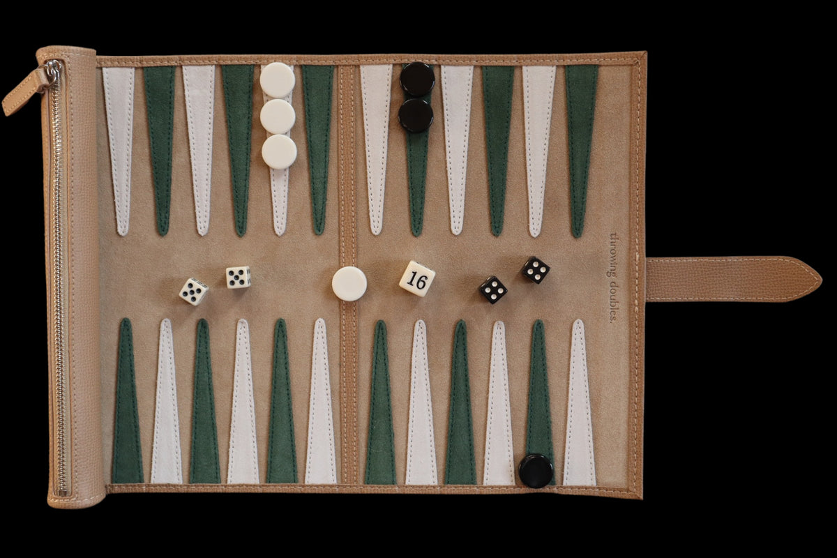 Travel Backgammon Board Tan Neutral