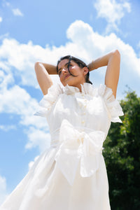 Fairfield Mini Dress in Ivory Organza