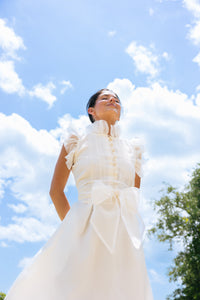 Fairfield Mini Dress in Ivory Organza