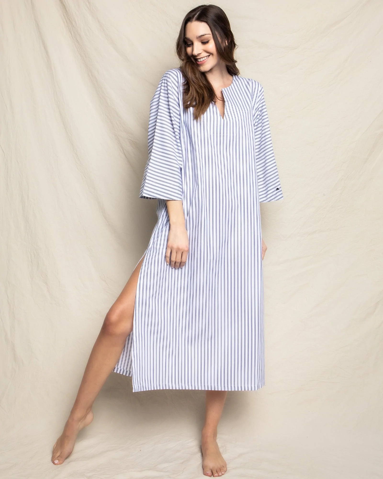 Women’s Navy French Ticking Caftan