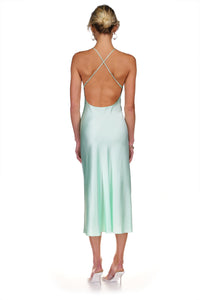 Midi Slip Dress with Open Back