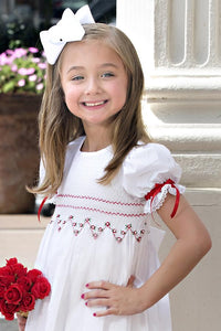 Ivy - Red Smocked Strasburg Children