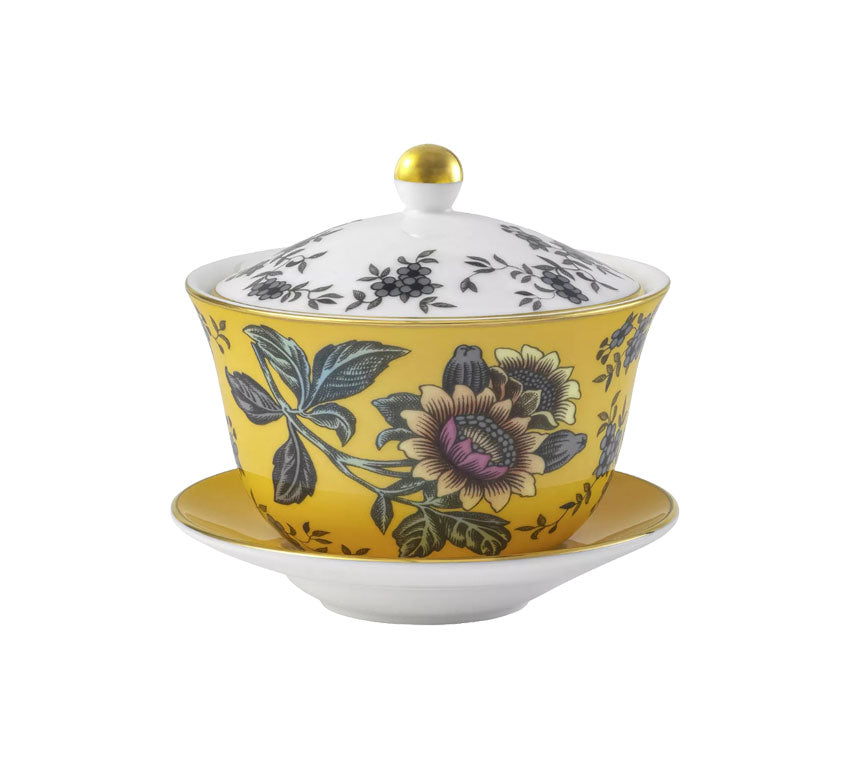 Wonderlust Lidded Bowl in Yellow Tonquin