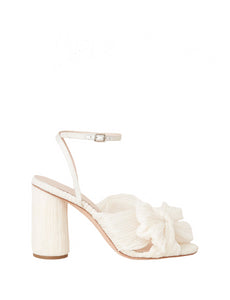 Camellia Bow Heel in Pearl