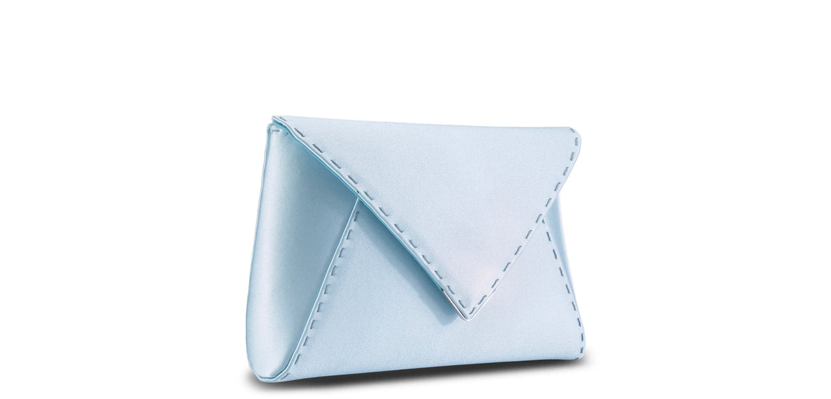 Lee Pouchet Small in Glacier Blue Satin