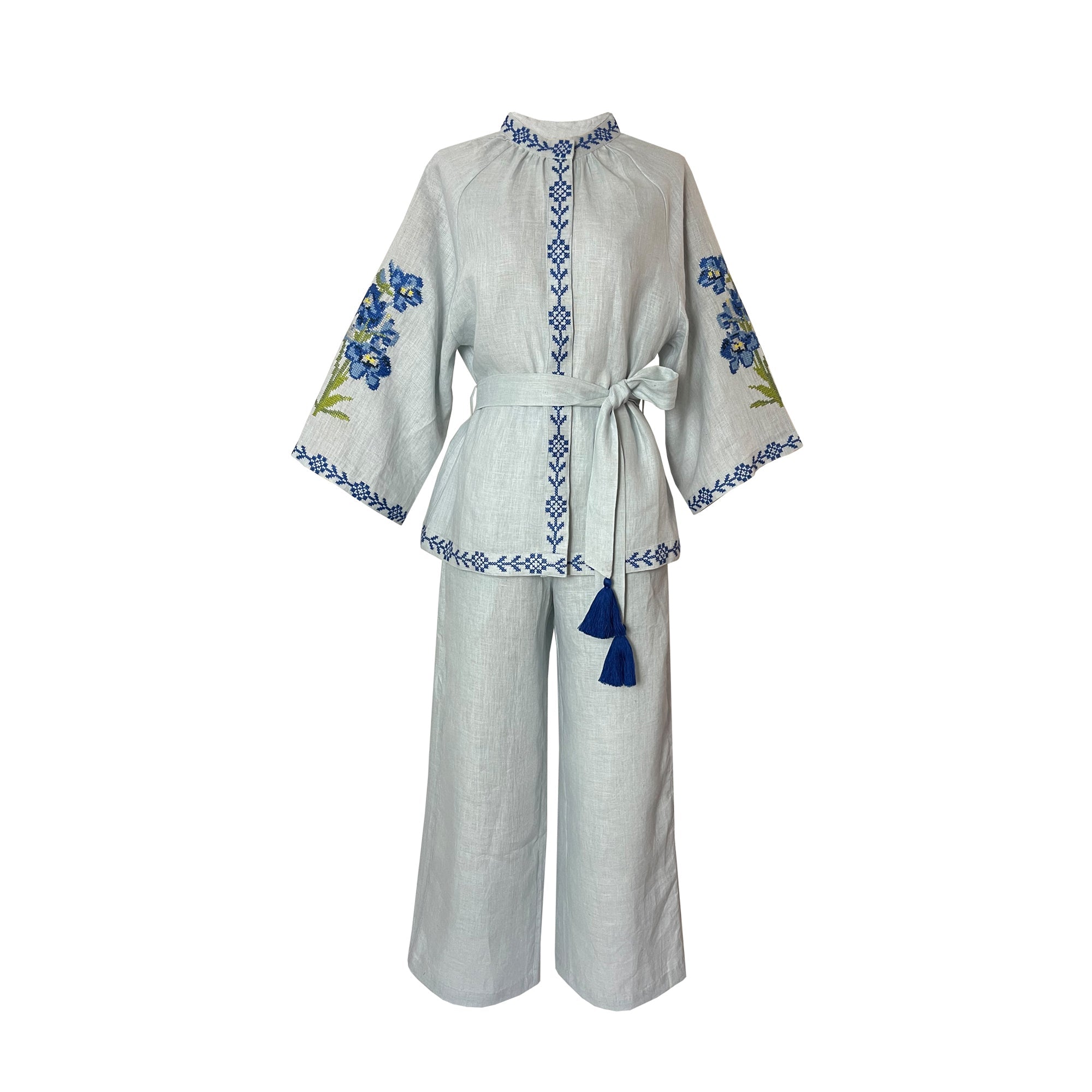 Blue Linen Set