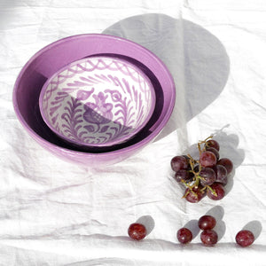 Casa Lila Small Bowl with Hand-painted Designs