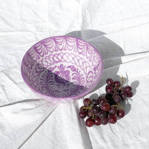 Casa Lila Medium Bowl with Hand-painted Designs