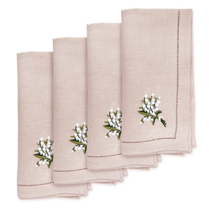 Lily of the Valley Dinner Napkins Blue chintz Chefanie 