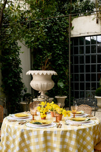 Chloe Gingham Tablecloth in Yellow