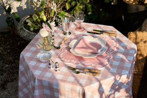 Chloe Gingham Tablecloth in Pink