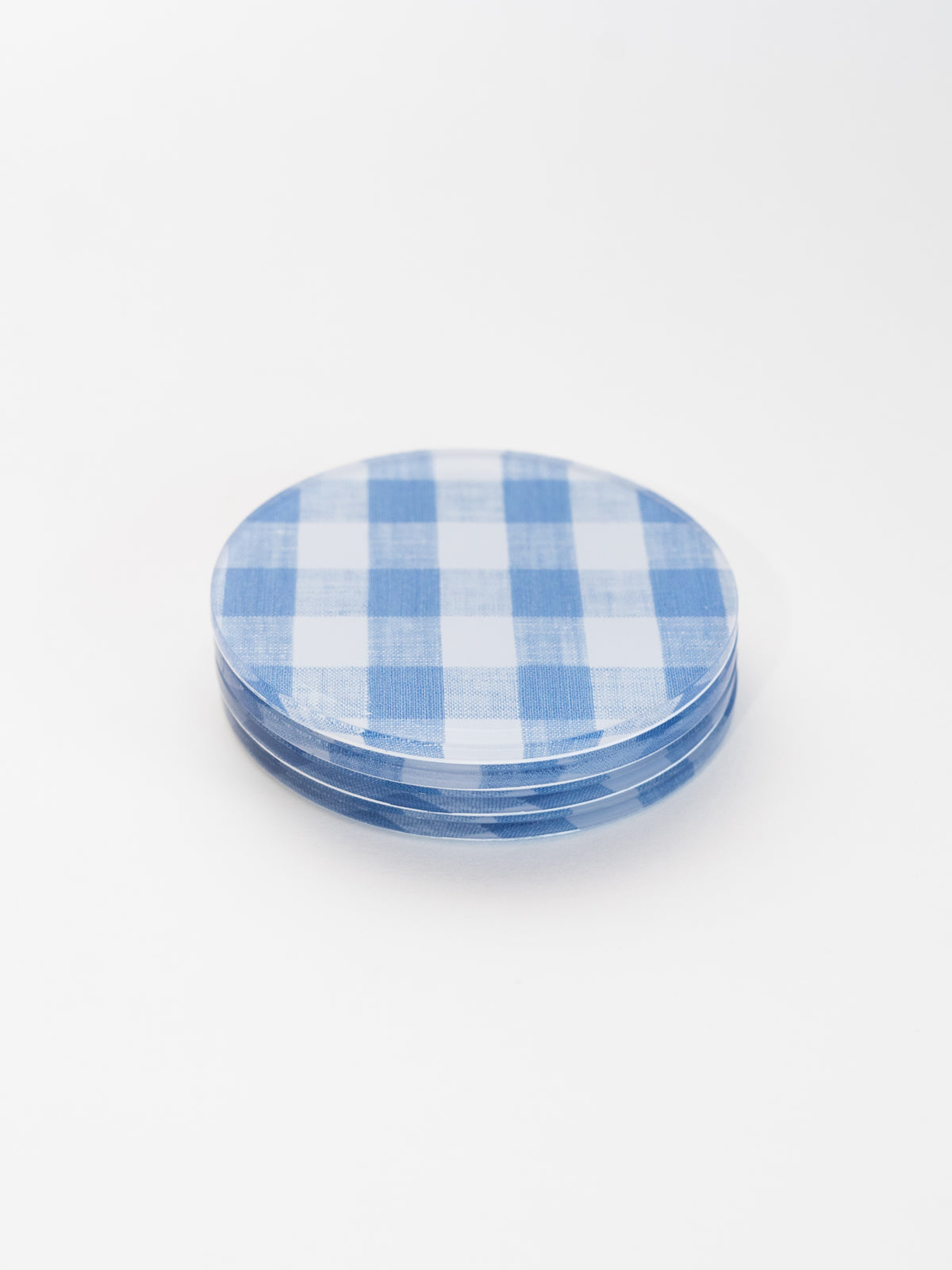 Mack Blue Gingham Coaster Set