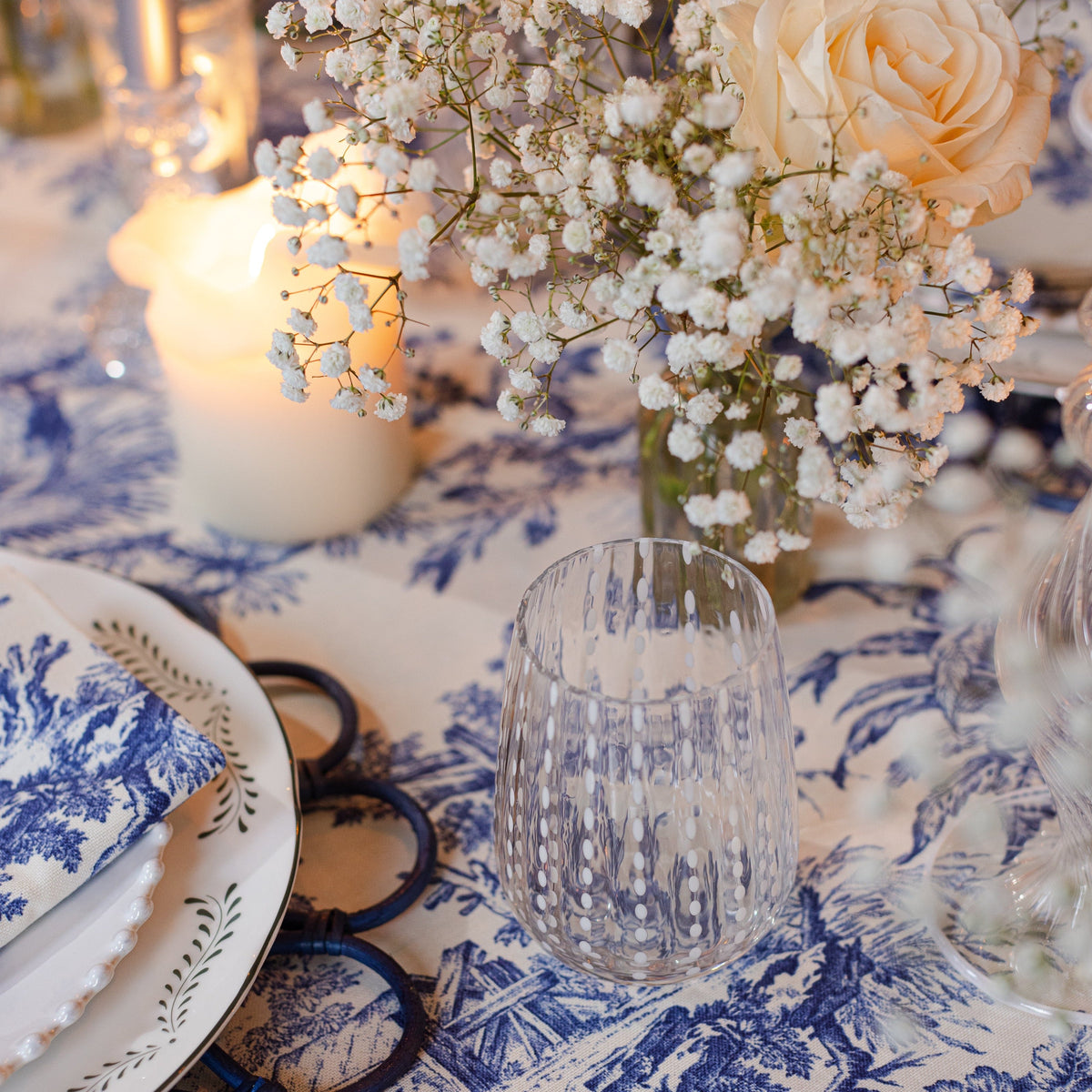 Blue Toile Tablecloth