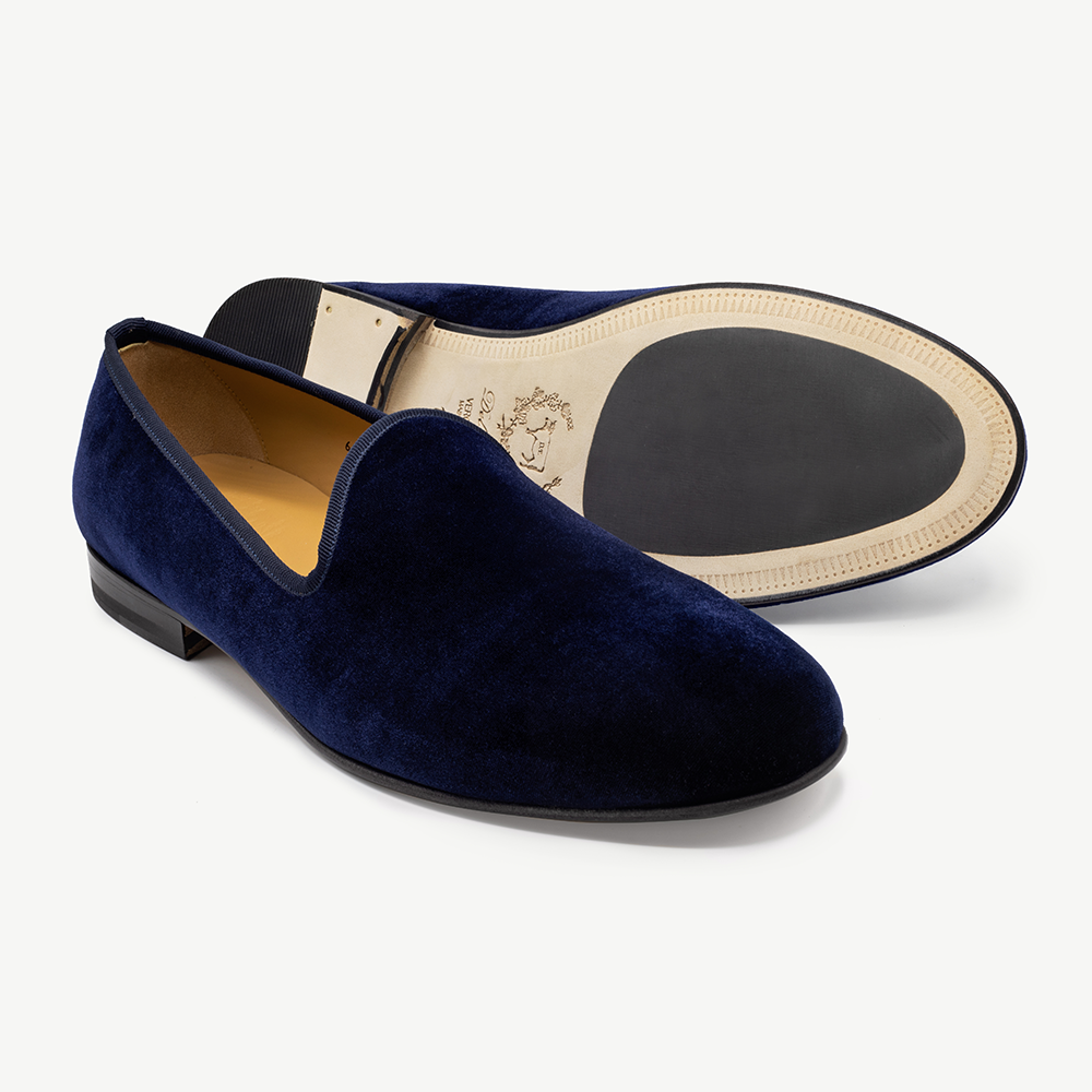 Men's Navy Velvet Slipper II