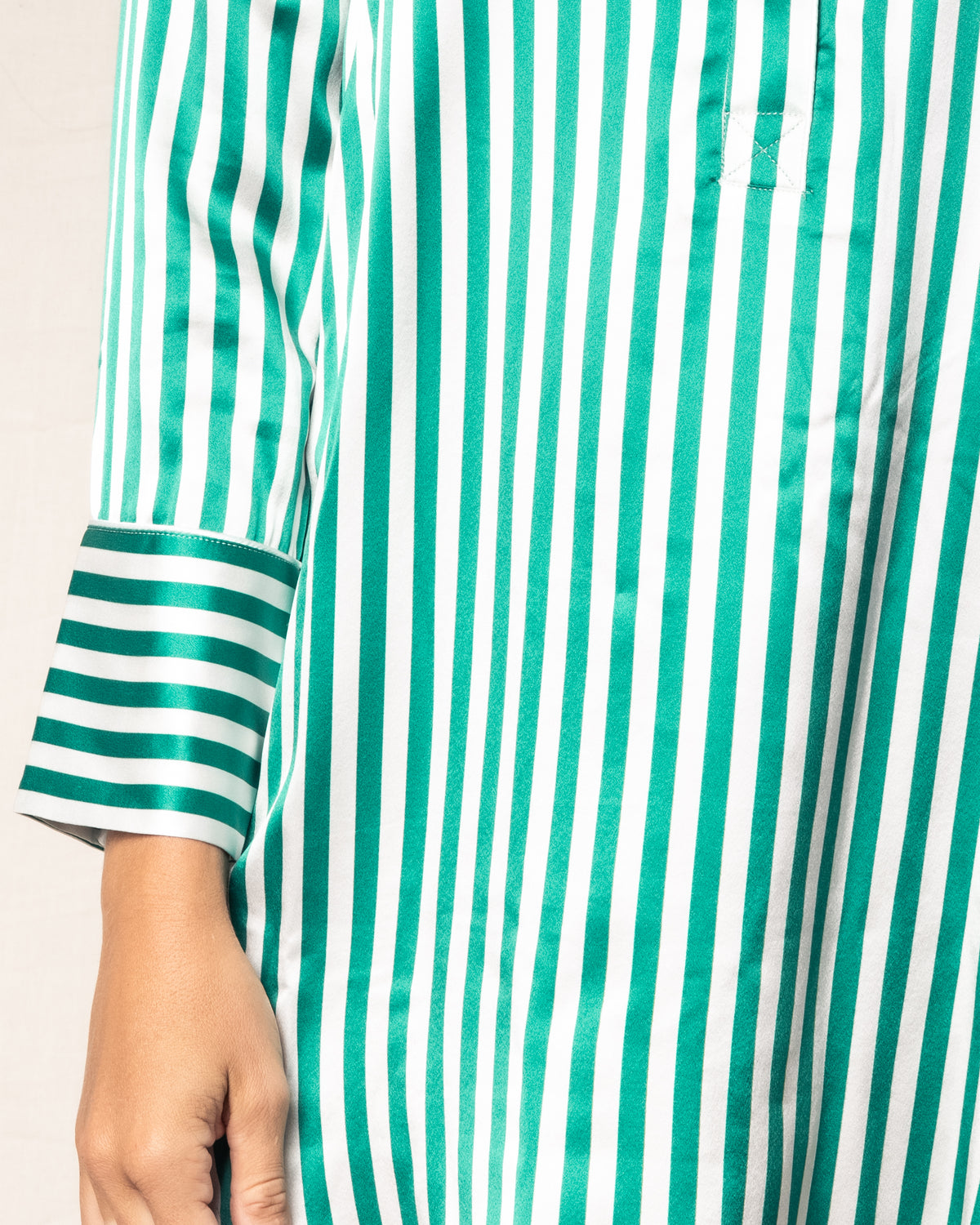 Women’s Mulberry Silk Green Stripe Nightshirt