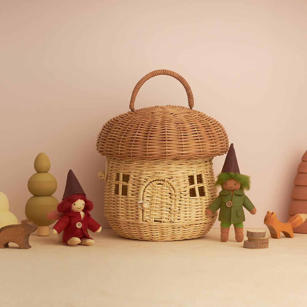 Rattan Mushroom Basket in Natural