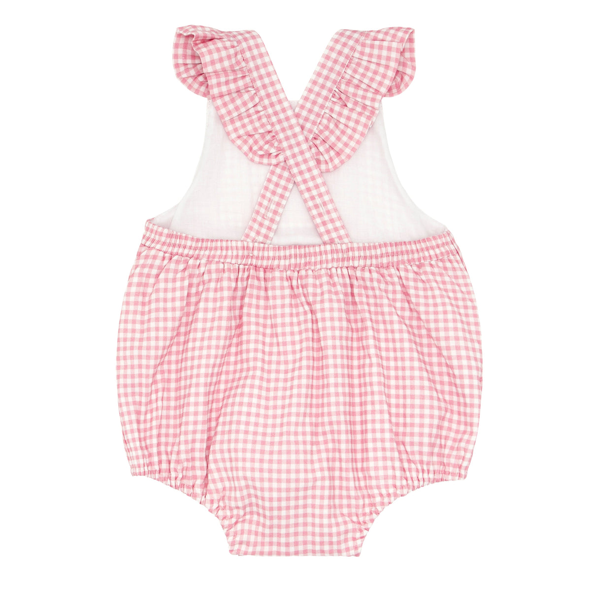 Baby Girl's Pink Guava Gingham Bubble Romper