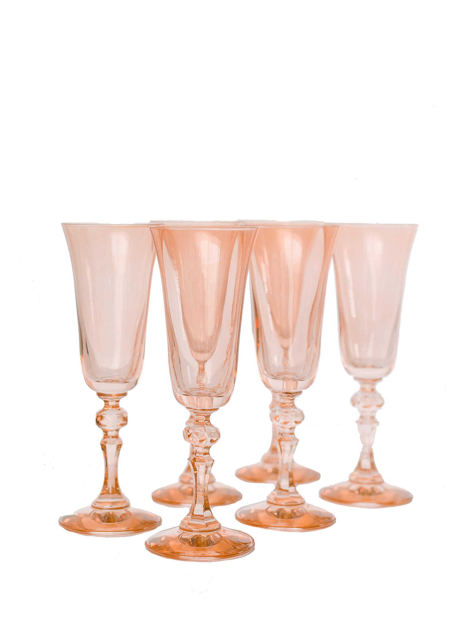 Estelle Colored Regal Flute in Blush Pink, Set of 6