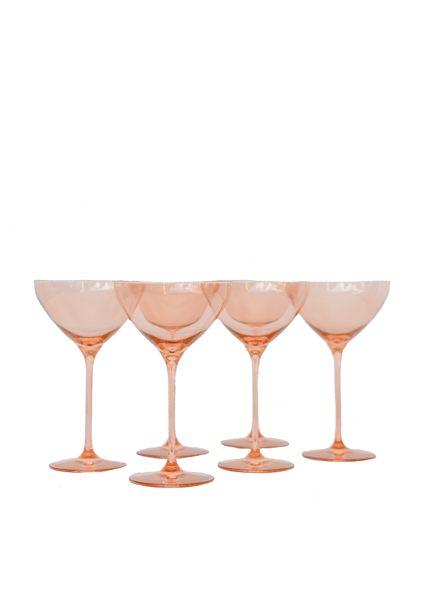 Estelle Colored Martini Glass in Blush Pink, Set of 6