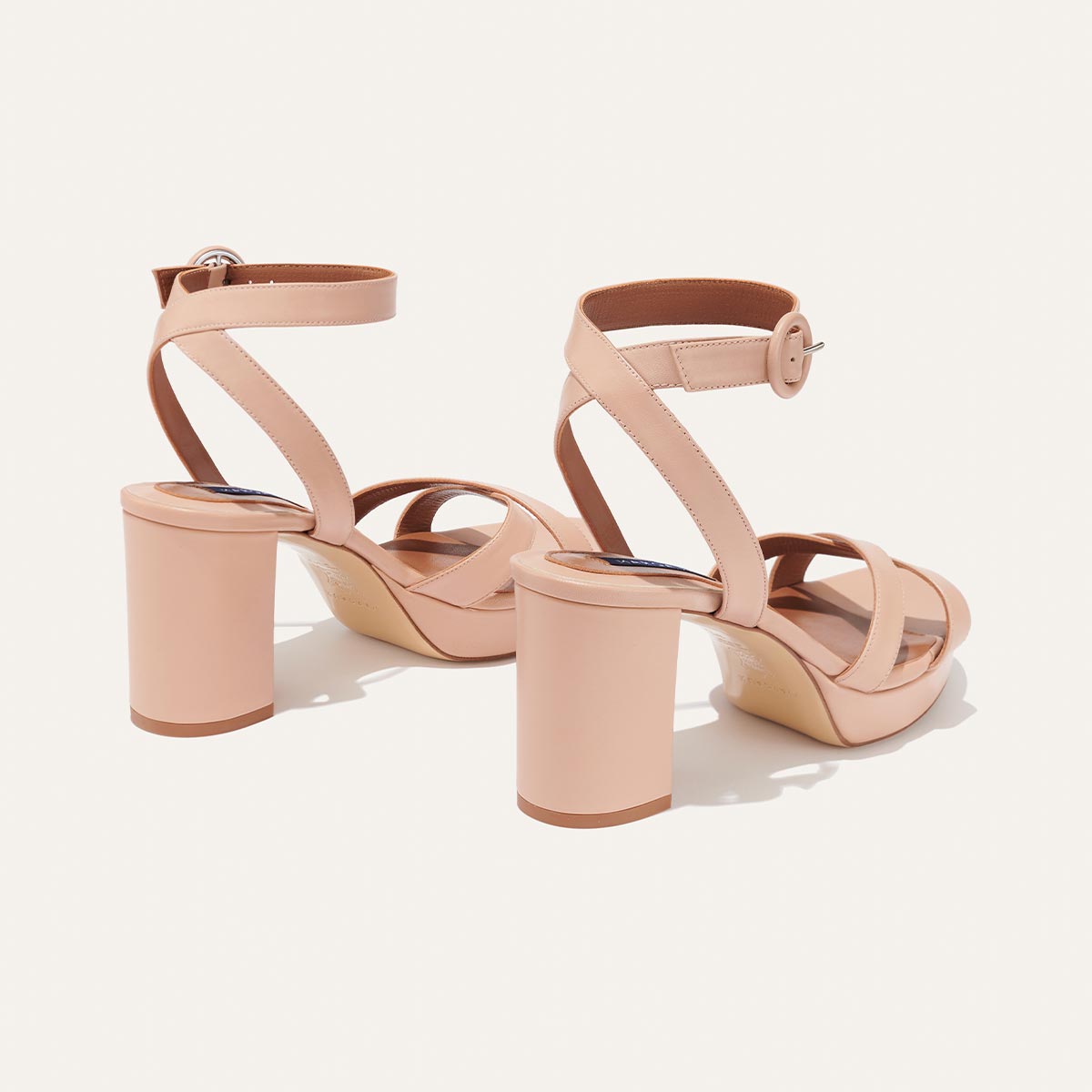 The Platform Sandal in Rose Nappa