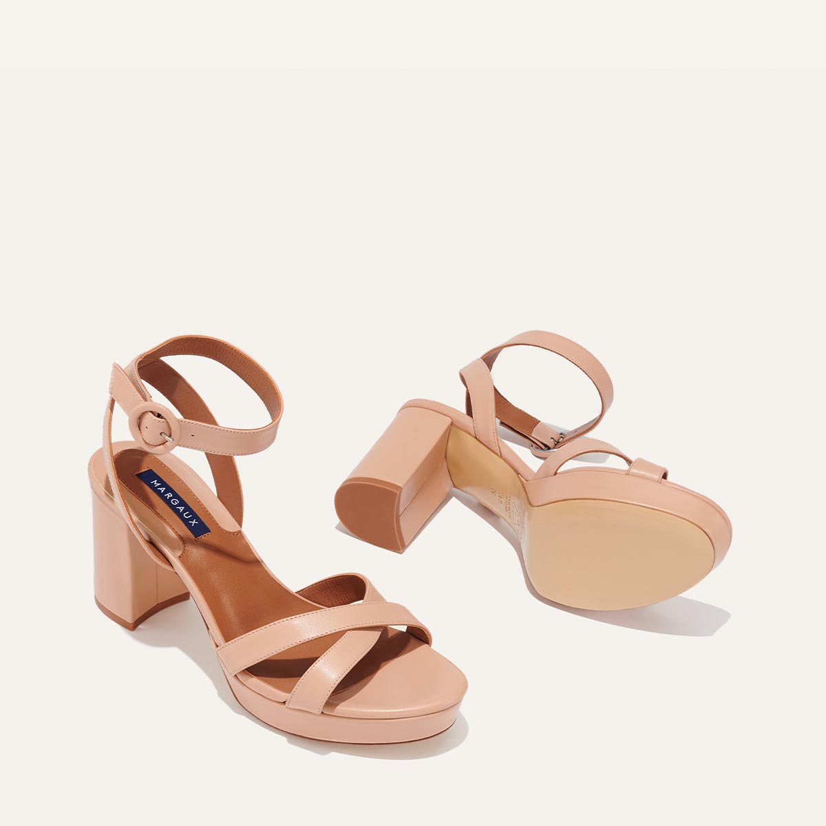 The Platform Sandal in Rose Nappa