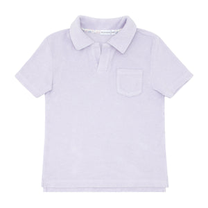 Boys Bay Lavender French Terry Polo Shirt