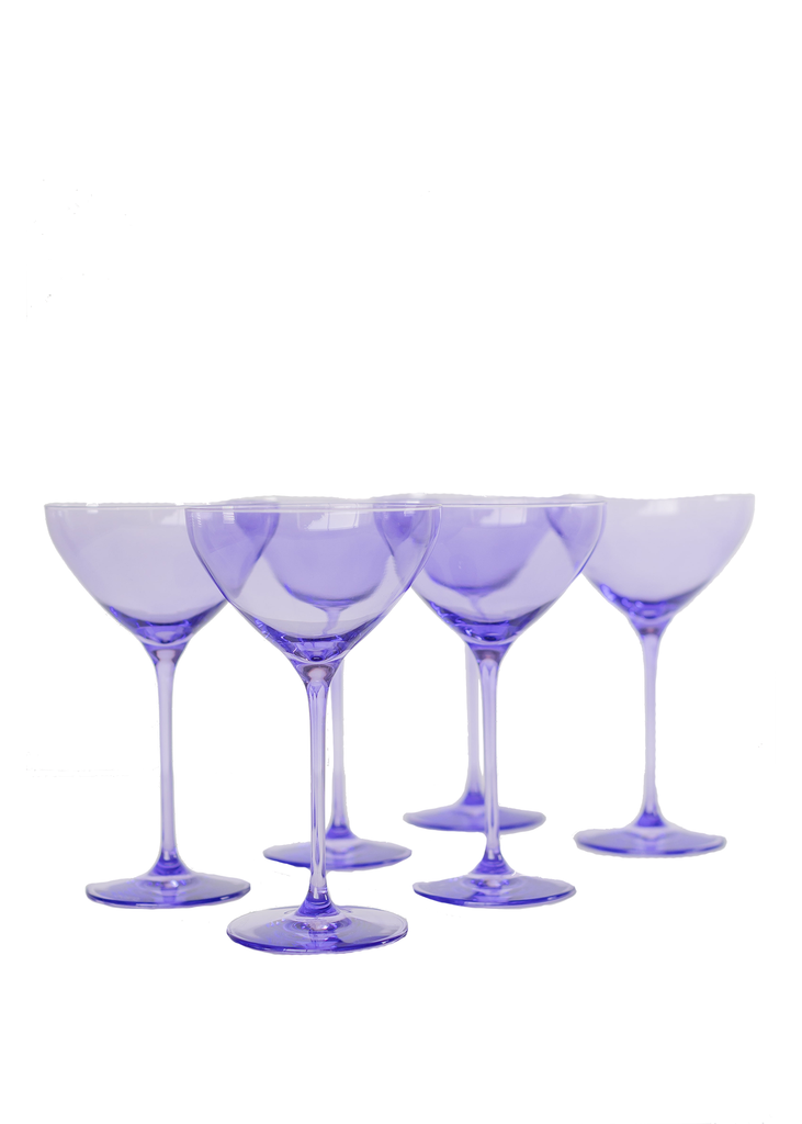 Estelle Colored Martini Glass in Lavender, Set of 6