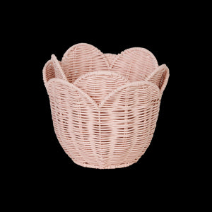 Rattan Lily Basket Set in Blush