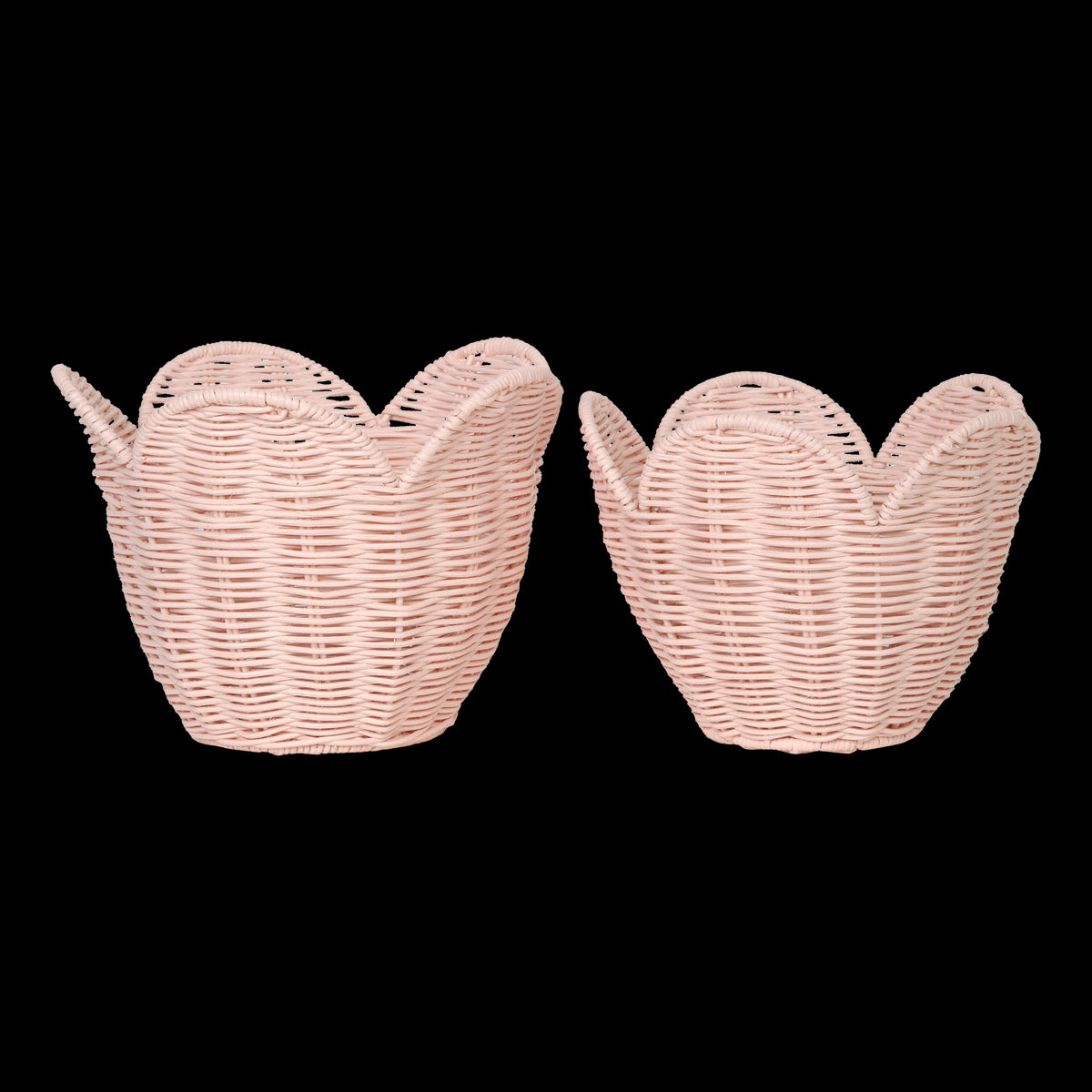 Rattan Lily Basket Set in Blush