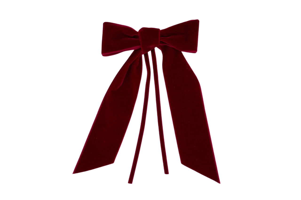 Burgundy Velvet Napkin Bows, Set of 4