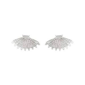 Rounded Fan Diamond Earrings