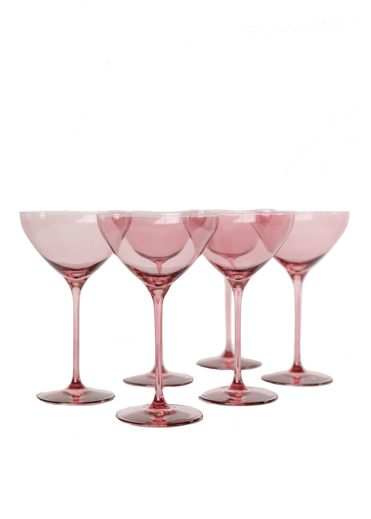 Estelle Colored Martini Glass in Rose, Set of 6