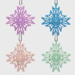 Baguette Snowflake Hanging Ornaments Boxed Set in Sherbet