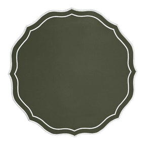 faux leather dark olive placemat